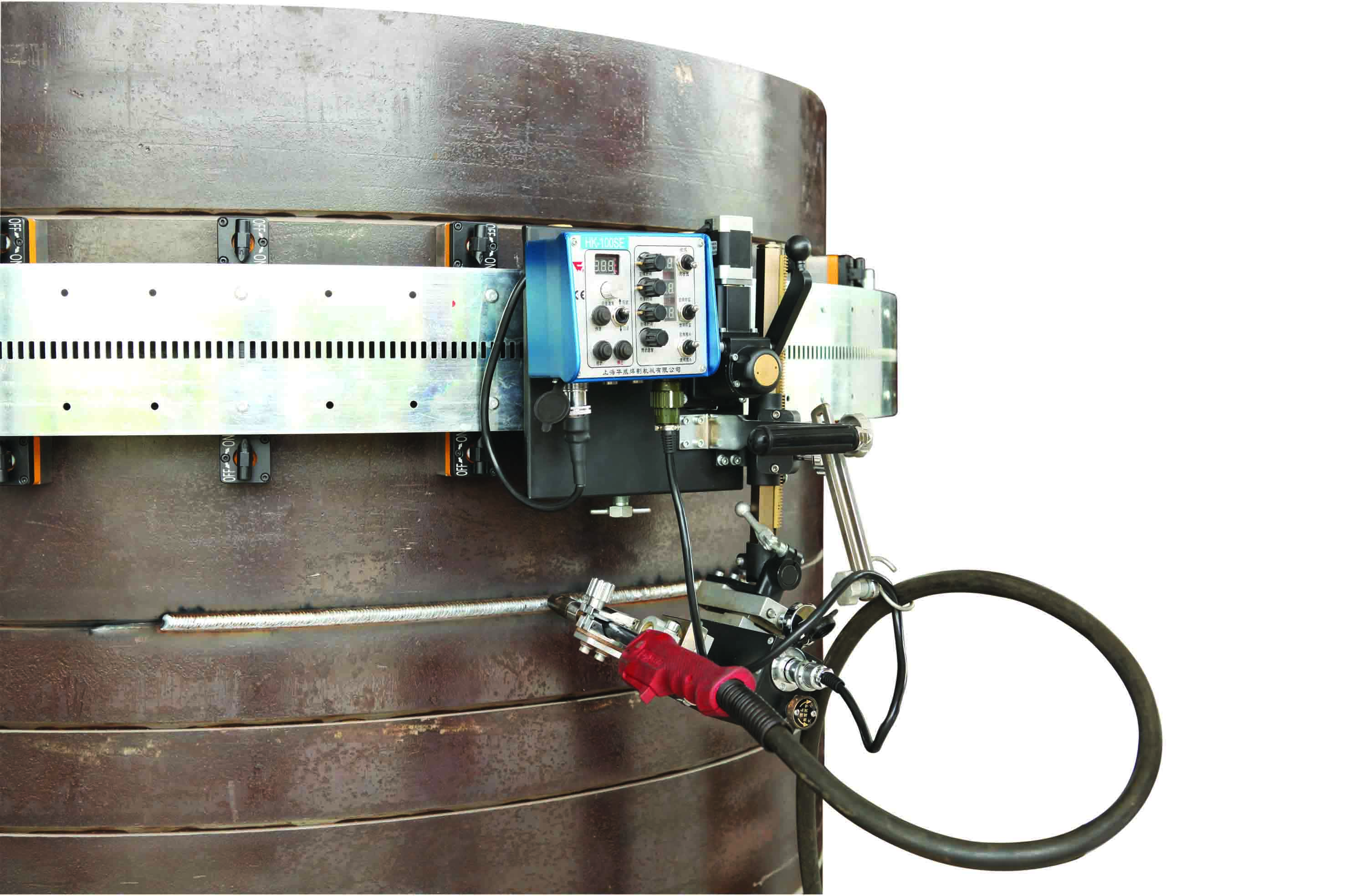 HK-100SE Auto Welding tractor for pipe tank horizontal curving stitch seam weld in Colombia